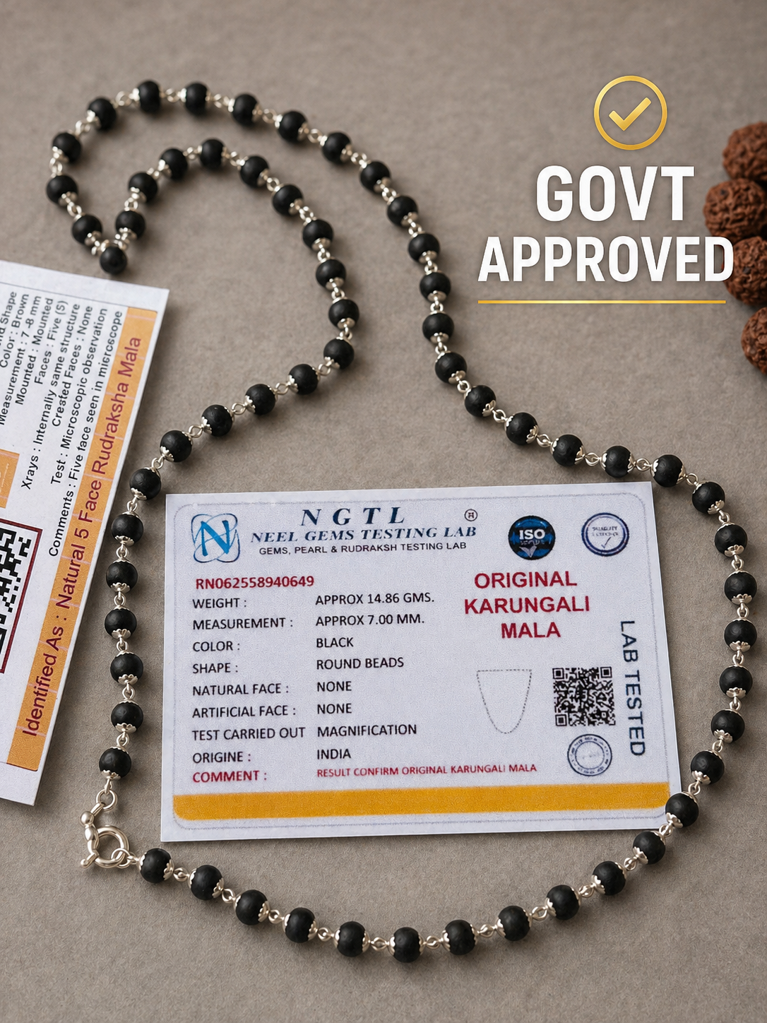 Govt Approved Karungali Protection Mala