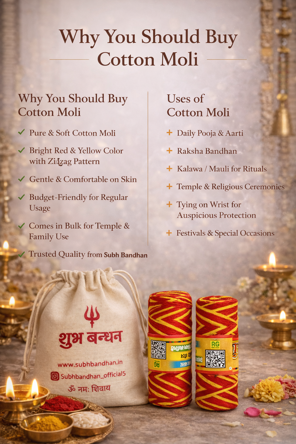 Premium Cotton Moli for Rituals