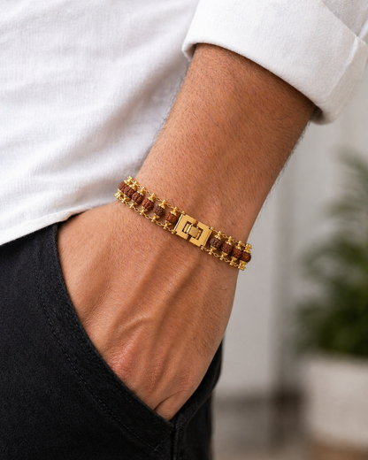 Divine Rudraksha Protection Bracelet (With free 5 mukhi rudraksha)