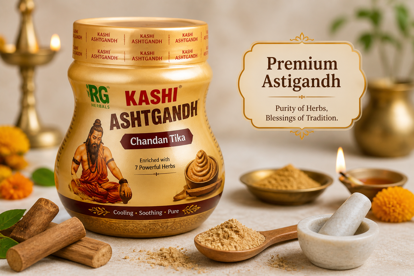 Divya Kashi astgandh powder/ puja tilak powder ( pack  of 12)