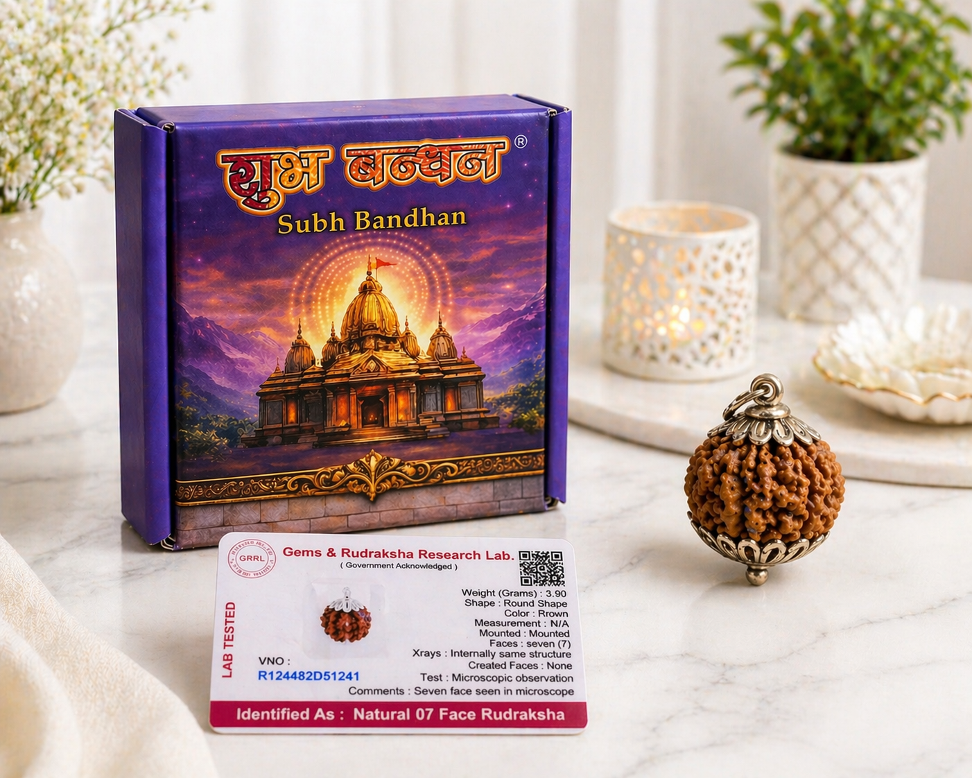 Original nepali 7 mukhi rudraksha locket (Lab certified)