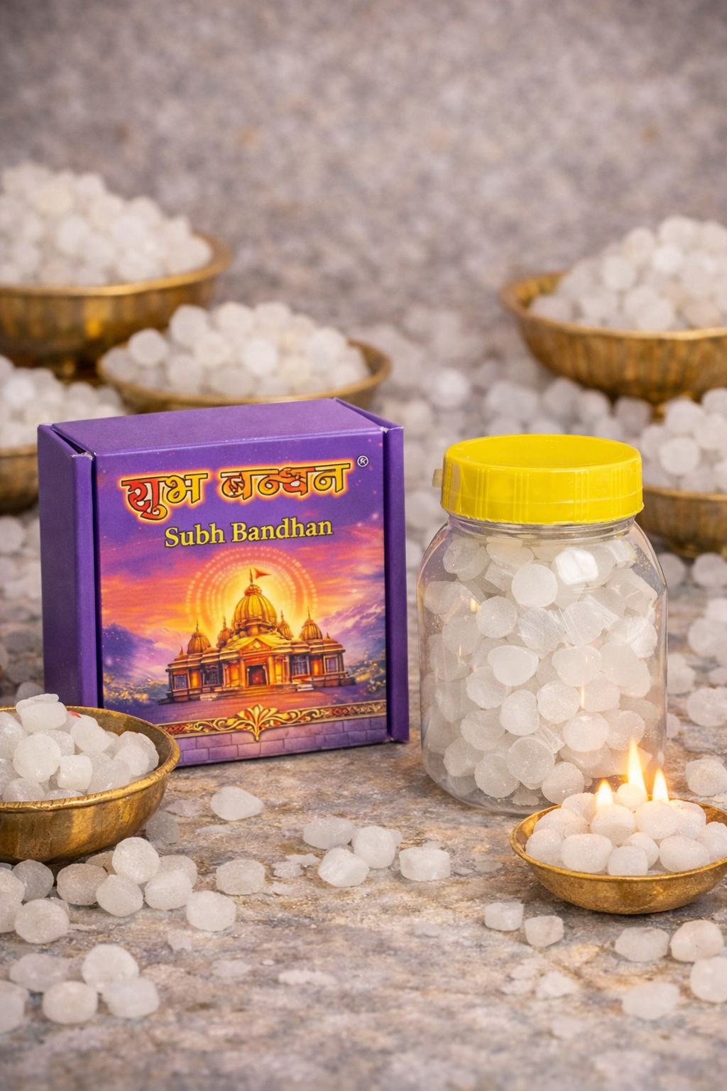 100 percent pure original camphor ( pack of 4 box ) 50 gram each