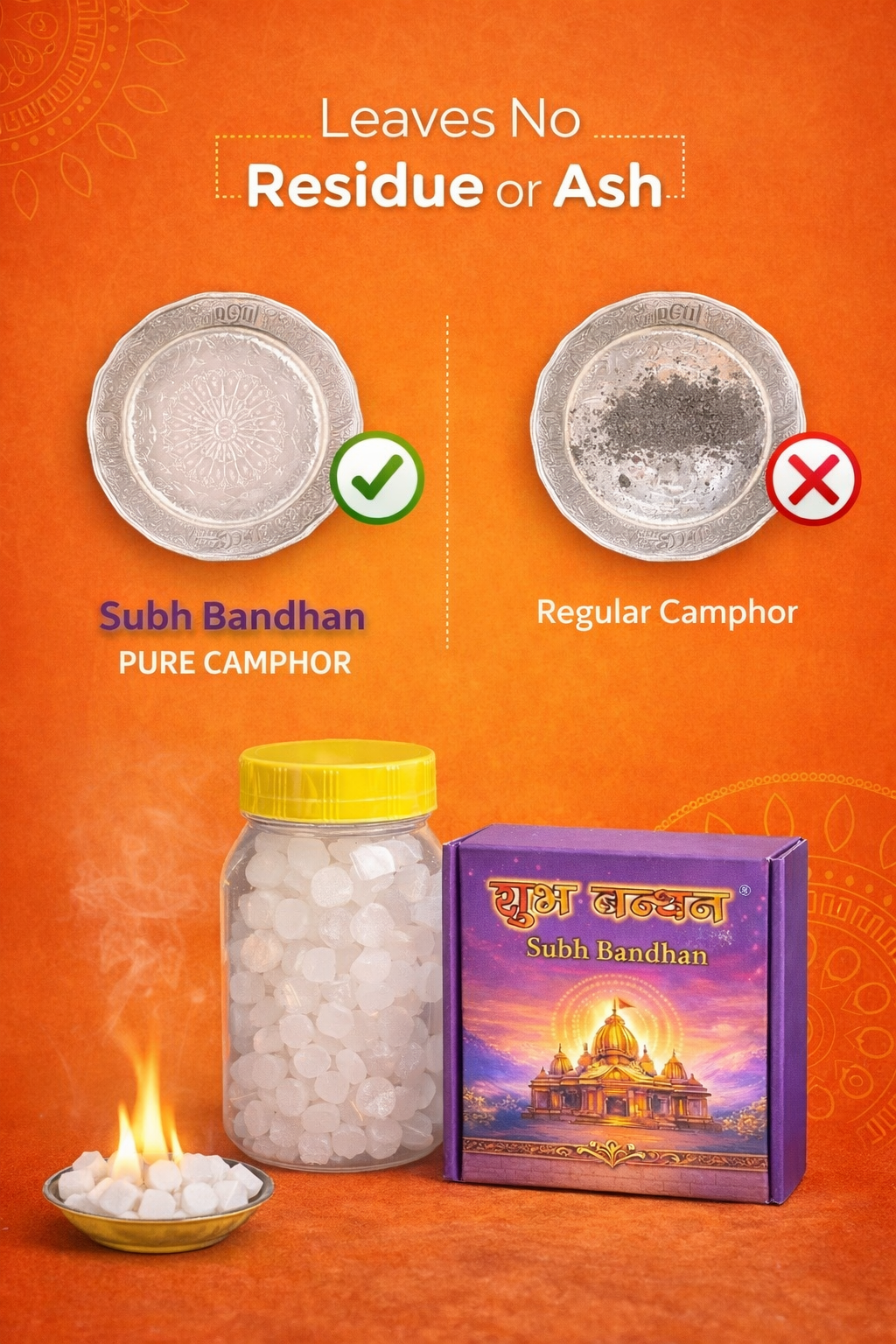 100 percent pure original camphor ( pack of 4 box ) 50 gram each
