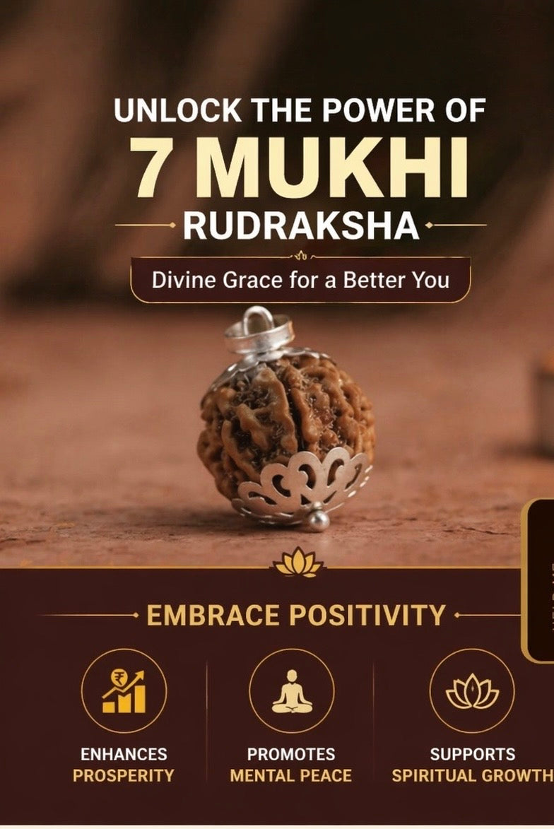 7 mukhi nepali rudraksha locket (Lab certified)