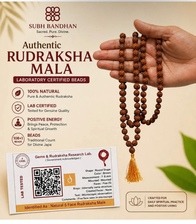 Rudraksha mala 108+ 1 bead ( with lab certificate)