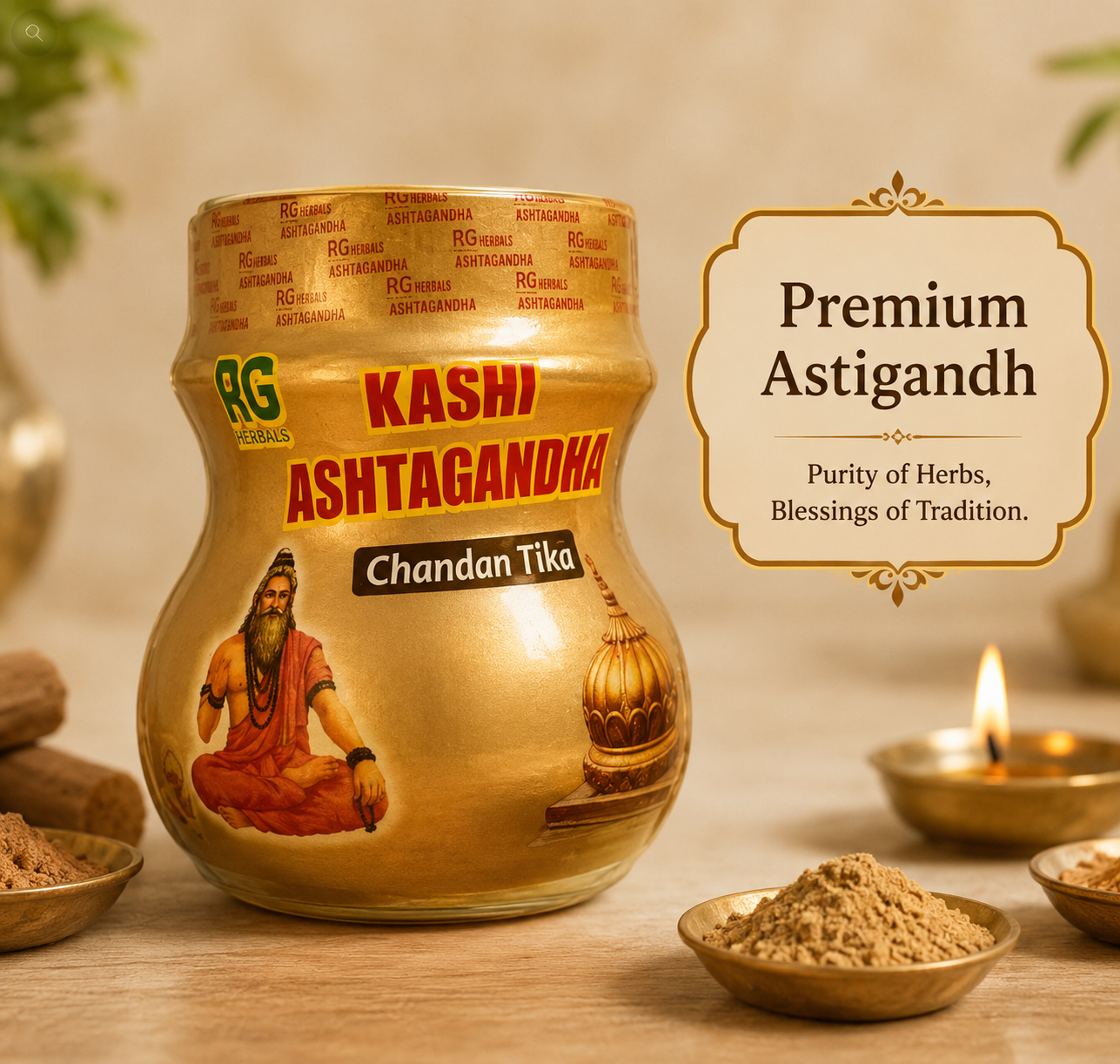 Divya Kashi astgandh powder/ puja tilak powder ( pack of 12 boxes)